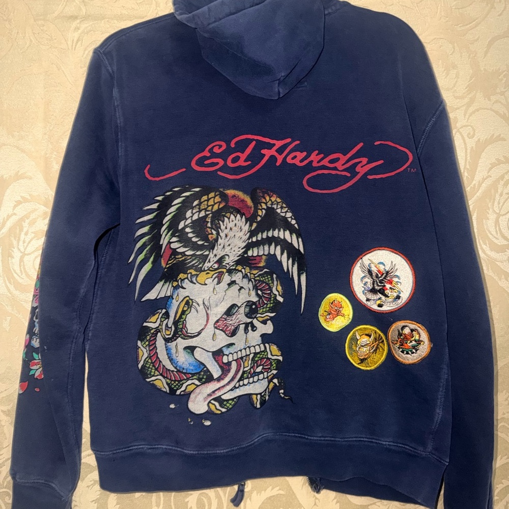Ed Hardy Deep Blue Garment with Red Logo